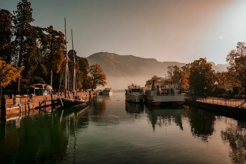 Morning canal view in Annecy, France