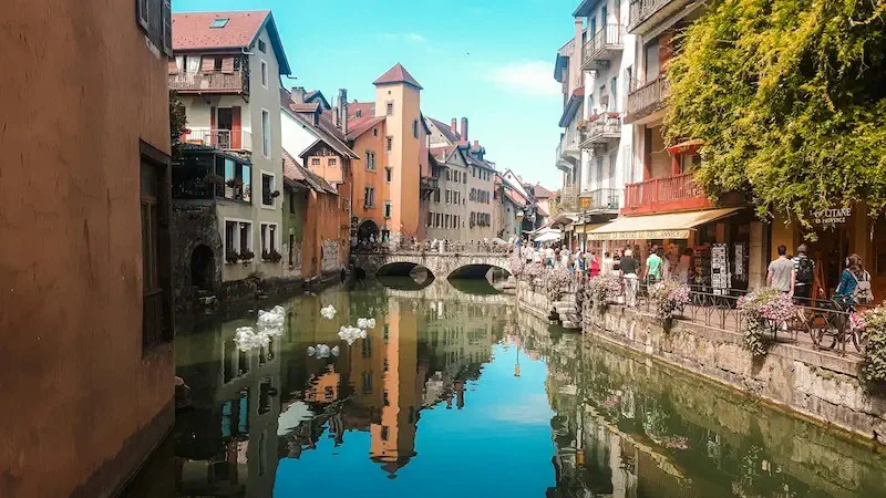 Canal view in Annecy, France